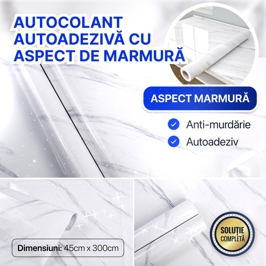 Autocolant autoadeziv cu aspect de marmură – 45 cm x 300 cm