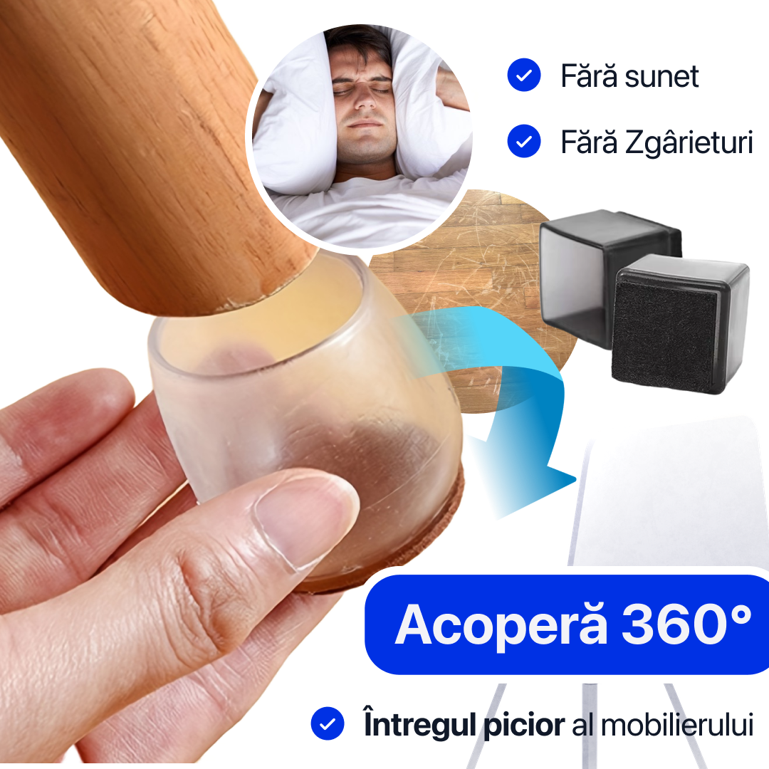 Protecții din Silicon pentru Picioarele Mobilierului – 2 Seturi + 2 Seturi Cadou