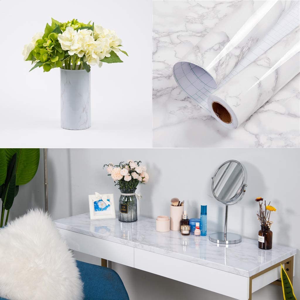 Autocolant autoadeziv cu aspect de marmură – 45 cm x 300 cm