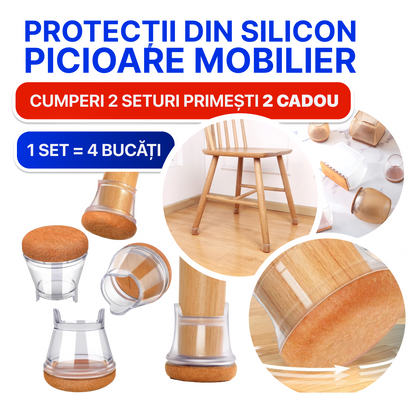Protecții din Silicon pentru Picioarele Mobilierului – 2 Seturi + 2 Seturi Cadou