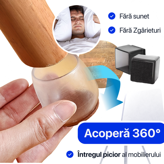 Protecții din Silicon pentru Picioarele Mobilierului – 2 Seturi + 2 Seturi Cadou