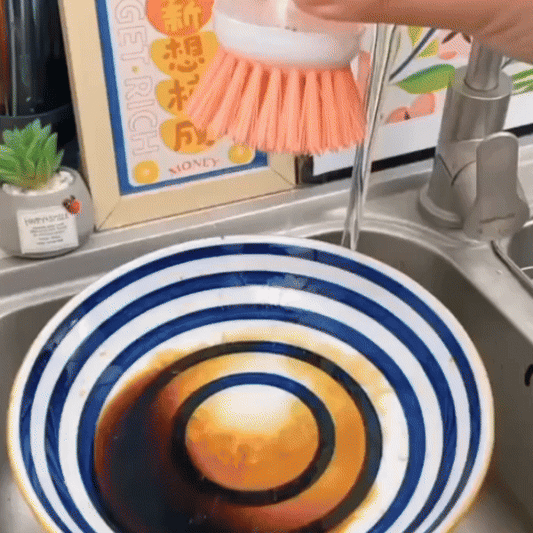 Perie de vase cu rezervor pentru detergent – 2 + 2 Gratis