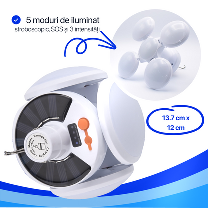 Lampă LED Solară Pliabilă 2-în-1