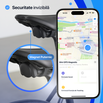 Mini GPS Tracker + Husă Magnetică + Șnur din Silicon